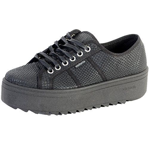 Victoria Blucher Lona - Zapatillas para mujer, color Negro, talla 40 EU