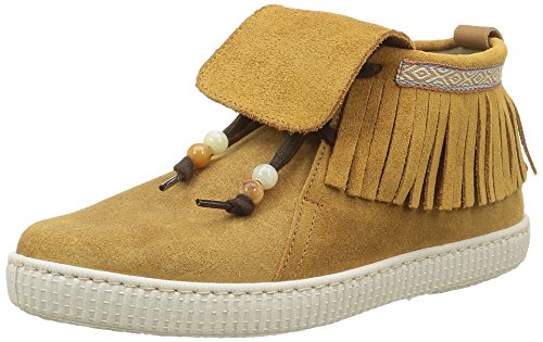 Victoria Botin Flecos Serraje, Botas Desert Mujer, Marrón Cuero, 40 EU