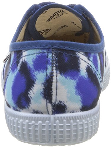 Victoria Inglesa Estamp Huella Tigre - Zapatillas de Deporte de Canvas para Mujer Azul Bleu (Azul) 37