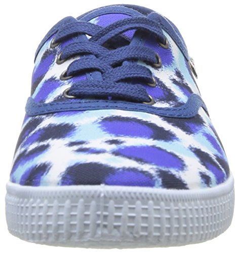 Victoria Inglesa Estamp Huella Tigre - Zapatillas de Deporte de Canvas para Mujer Azul Bleu (Azul) 37