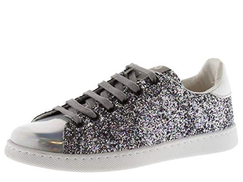 victoria Plano VICTORIA Tenis Glitter 112558-WOMEN para Mujer Plata 38