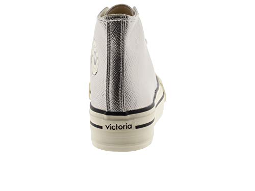 victoria Plataforma VICTORIA Basket Doble BOTÍN Serpiente Metal 1061109-WOMEN para Niñas Adolescentes Plata 39