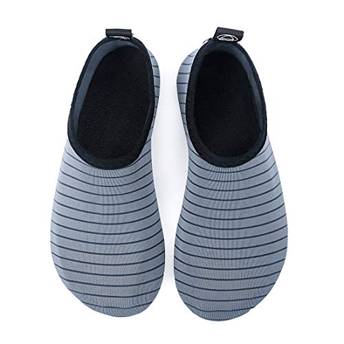 VIFUUR Zapatos de Agua Hombres Mujeres niños Aqua Yoga Descalzos de Secado rápido Slip-en los Calcetines Gris EU42/43