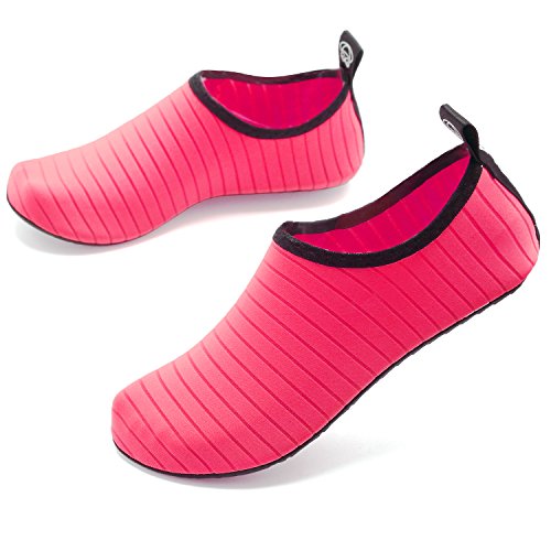 VIFUUR Zapatos de Agua Hombres Mujeres niños Aqua Yoga Descalzos de Secado rápido Slip-en los Calcetines Rosa EU38/39