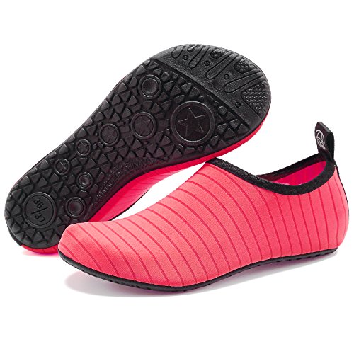 VIFUUR Zapatos de Agua Hombres Mujeres niños Aqua Yoga Descalzos de Secado rápido Slip-en los Calcetines Rosa EU38/39