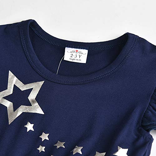 VIKITA Vestido Patrón de Mariposa Unicornio Algodón Tulle Tutu Manga Corta Niñas SH4581 8T