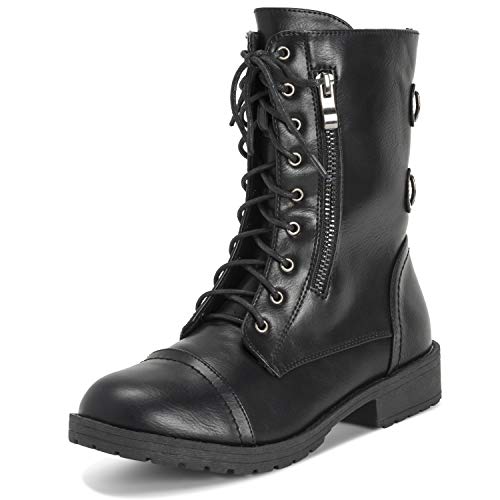 Viva - Botas de media caña con bolsillo exterior y cremallera para mujer, color Negro, talla 38 EU