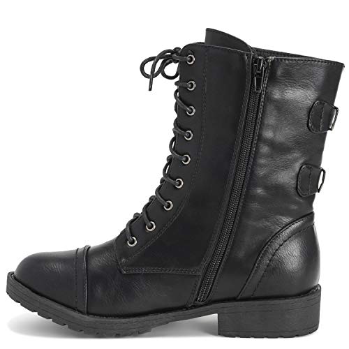 Viva - Botas de media caña con bolsillo exterior y cremallera para mujer, color Negro, talla 38 EU