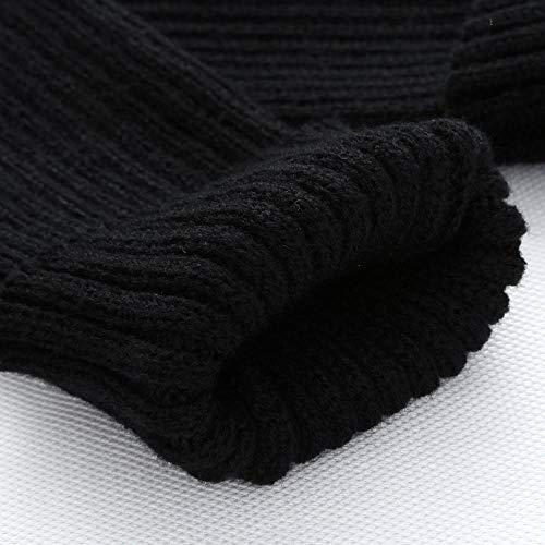 VJGOAL Moda casual para mujer Punto trenzado Mantener caliente Calentadores de la pierna Calcetines Cubierta de la bota Calcetines de la pierna(Un tamaño,Negro)