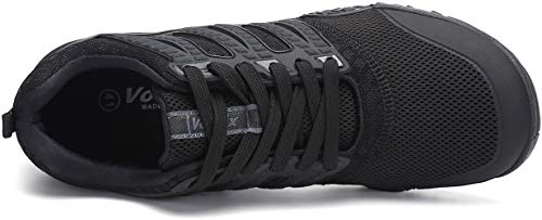 Voovix Hombre Mujer Zapatilla Minimalista de Barefoot Trail Running Unisex Zapatos Descalzos, Negro37