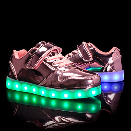 Voovix Kids Low-Top Led Light Up Shoes con Control Remoto Zapatos con Luces para niños y niñas(Rosa01,EU26/CN26)