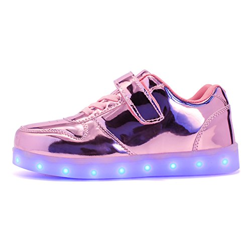 Voovix Kids Low-Top Led Light Up Shoes con Control Remoto Zapatos con Luces para niños y niñas(Rosa01,EU26/CN26)