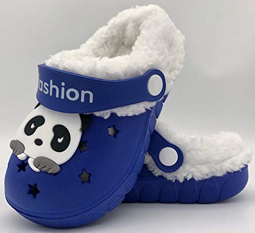 Vorgelen Niños Invierno Zuecos Pelusa Forro Pantuflas Niña Cálido Antideslizante Mules Suave Ligeras Zapatos de Jardín Interiores y Exteriores Primeros Zapatos para Niños18.5-32 EU