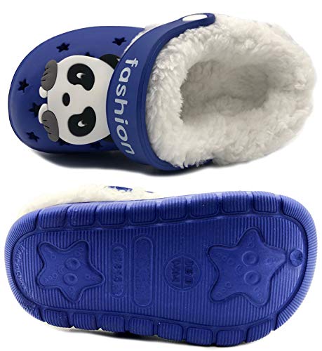 Vorgelen Niños Invierno Zuecos Pelusa Forro Pantuflas Niña Cálido Antideslizante Mules Suave Ligeras Zapatos de Jardín Interiores y Exteriores Primeros Zapatos para Niños18.5-32 EU