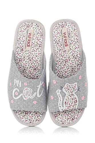 vul-ladi Zapatilla de casa Mujer Gris 38