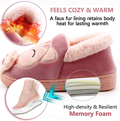 Vunavueya Mujer Zapatillas de Estar por Casa Hombre Zapatos Pantuflas Casa Invierno Interior Caliente Peluche Forradas Slippers Rosa(Pink) 37/38 EU/38-39CN