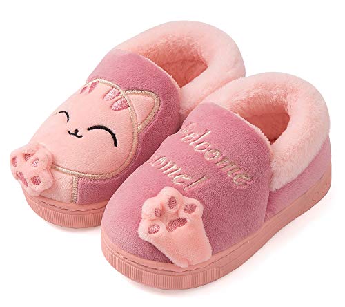 Vunavueya Mujer Zapatillas de Estar por Casa Hombre Zapatos Pantuflas Casa Invierno Interior Caliente Peluche Forradas Slippers Rosa(Pink) 37/38 EU/38-39CN