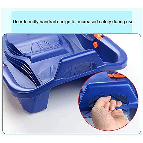 Waniyin Trineo de Trineo de Nieve de Invierno, Tabla de Snowboard de Trineo Sprinter Cuesta Abajo Duradera con Asas incorporadas, Cuerda de tracción, Frenos y Cojines (Color : A)