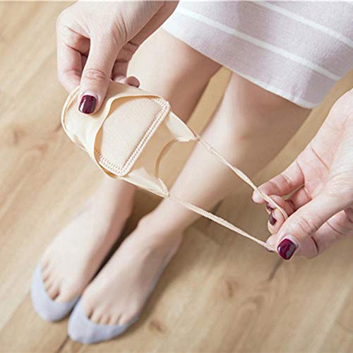 WEIZI Calcetines Invisibles Antideslizantes De Media Pierna para Mujer, Calcetines Sexis De Seda De Hielo para Mujer, Tacones Altos Antideslizantes, 3