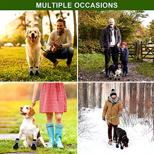 WELLXUNK® Botas para Perros, Respirable Zapatos Antideslizantes para Perros, Mascota Perro Botas para Perros Medianos y Pequeños (4pcs)