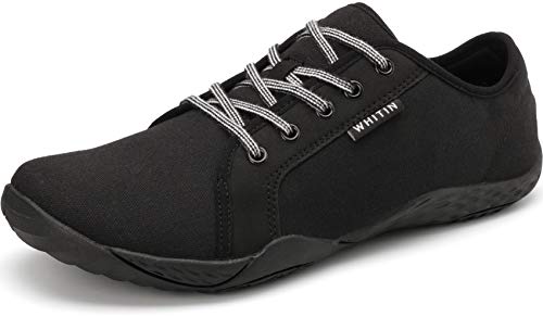 WHITIN Lona Zapatilla Minimalista de Barefoot Trail Running para Mujer Zapato Descalzo Correr Deportivas Fitness Gimnasio Calzado Asfalto Negro 39 EU