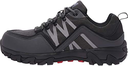 WHITIN Zapatos de Seguridad Hombres Zapatillas de Trabajo con Punta de Acero Ultra Liviano Reflectivo Anti-Deslizante Transpirable Zapatos de Industriay Construcción Gris 41 EU