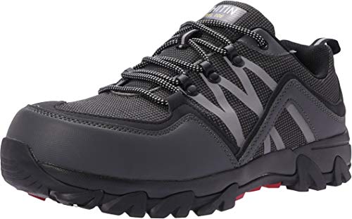 WHITIN Zapatos de Seguridad Hombres Zapatillas de Trabajo con Punta de Acero Ultra Liviano Reflectivo Anti-Deslizante Transpirable Zapatos de Industriay Construcción Gris 41 EU