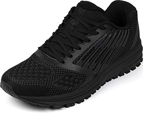 WHITIN Zapatos para Correr Hombre Mujer Zapatillas de Deportes Tenis Deportivas Running Calzado Trekking Sneakers Gimnasio Transpirables Casual Montaña Negro 41