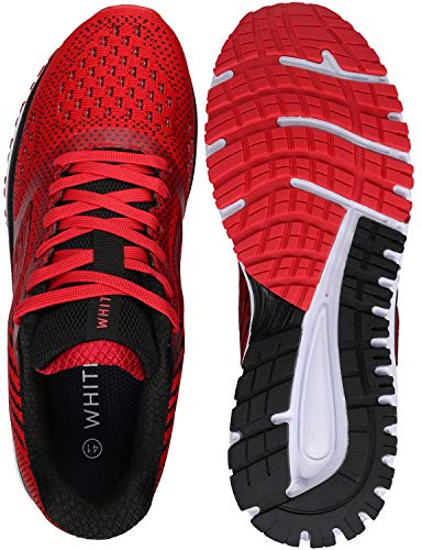 WHITIN Zapatos para Correr Hombre Mujer Zapatillas de Deportes Tenis Deportivas Running Calzado Trekking Sneakers Gimnasio Transpirables Casual Montaña Rojo 44