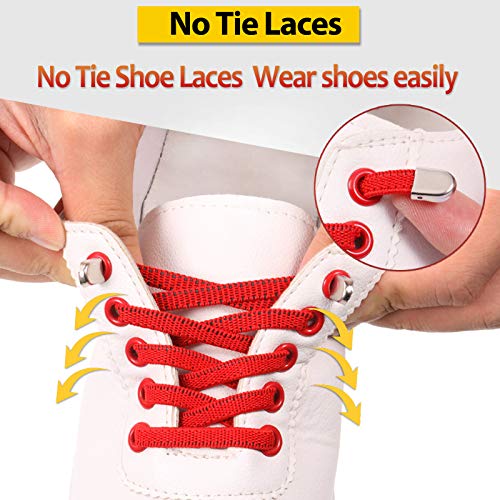 WILLBOND 10 Pares de Cordones de Zapatos Elásticos sin Lazo de Silicona con 40 Clips de Metal Estiramiento Cómodo para Adultos Niños, 10 Colores, 40 Pulgadas de Largo