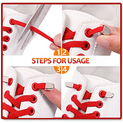 WILLBOND 10 Pares de Cordones de Zapatos Elásticos sin Lazo de Silicona con 40 Clips de Metal Estiramiento Cómodo para Adultos Niños, 10 Colores, 40 Pulgadas de Largo