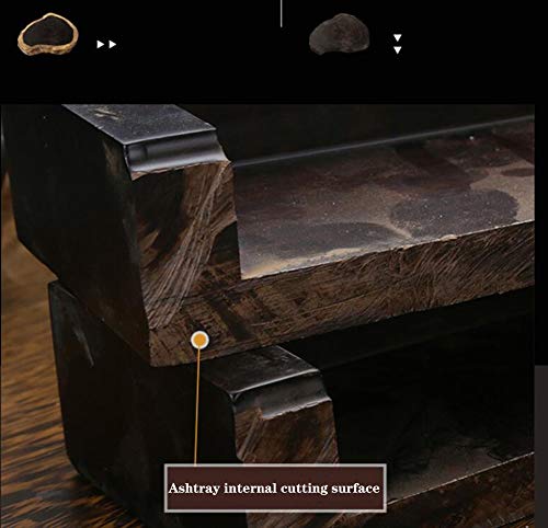 WJY Madera Maciza de ébano Cenicero, Personalidad Creativo Chino Cenicero con Tapa A Prueba de Viento Cenicero Home Decor Cenicero Retro Personalidad Creativa