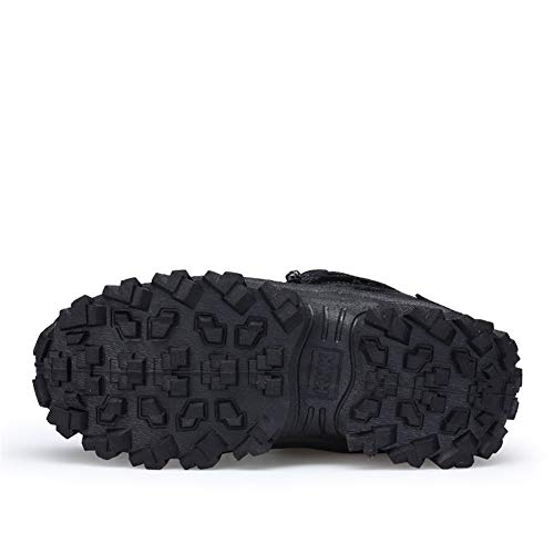 WOJIAO Botas de Tobillo de Encaje de Moda para Hombres Tácticas de Combate Seguridad Resistente al Desgaste Zapatos de policía Militar