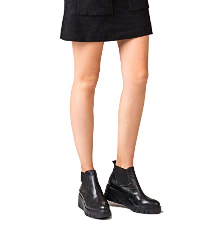 Wonders E-6207 - Botines con fondo de 6 cm, color negro Negro Size: 37 EU
