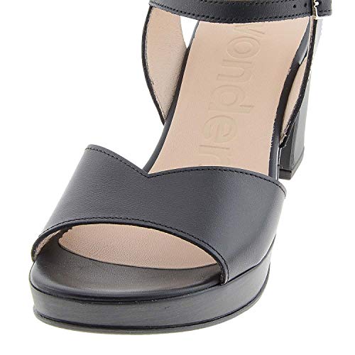 Wonders F-5873-P Sandalias Tacón Alto en Piel Talla: 38 Color: Negro