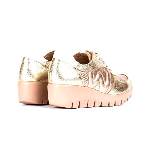 WONDERS - Zapatillas Casual - Cuero para: Mujer Color: Wash/Nylon M/Wash Platino Talla: 41