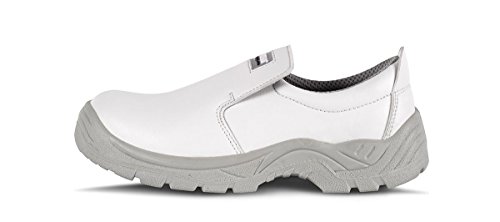 Work Team Zapato de Microfibra sin Cordones, Especial alimentación. Puntera de Acero Anti Impactos. Hombre Blanco 40