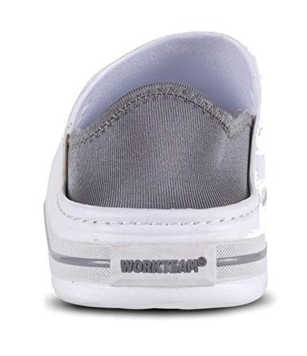 Work Team Zueco EVA Unisex, Ultraligero, ergonómico, anatómico con Elástico en Talón. Hombre Blanco 44/45