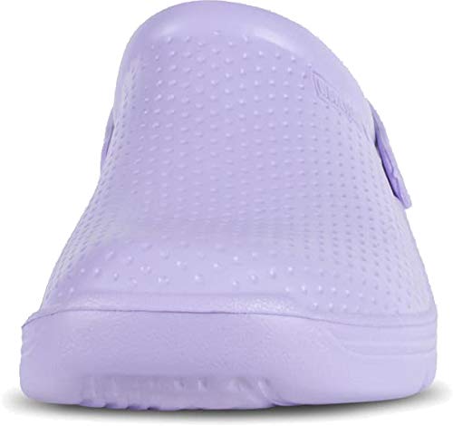 Work Team Zueco Sanitario EVA, Ultraligero, con Plantilla Ergonómica. Anatómico, con Cámara ortopédica, Suave para los pies. Unisex Lila 39