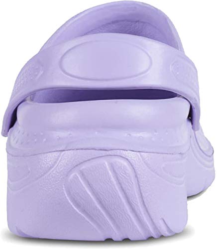 Work Team Zueco Sanitario EVA, Ultraligero, con Plantilla Ergonómica. Anatómico, con Cámara ortopédica, Suave para los pies. Unisex Lila 39