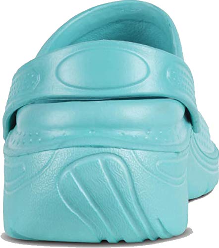 Work Team Zueco Sanitario EVA, Ultraligero, con Plantilla Ergonómica. Anatómico, con Cámara ortopédica, Suave para los pies. Unisex Turquesa 39