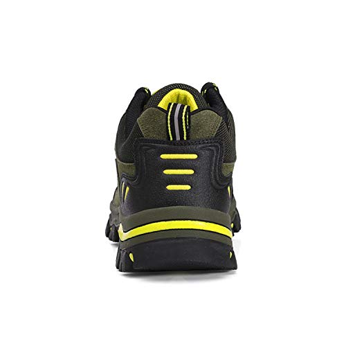 Wowei - Botas de senderismo, impermeables, para exteriores, deportivas, antideslizantes, cómodas, ligeras, de montaña, para trekking, para hombre y mujer, color Verde, talla 39 EU