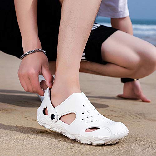 WTFYSYN Zapatos de Playa y Piscina para Niña,Zapatos de Verano con Suela Plana, Medias Pantuflas de Colores Suaves-Blanco_46,Interior Sandalia Suela de Espuma Suave