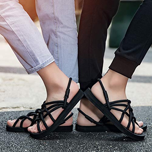 Wyxhkj Sandalias Mujer Verano Zapatos Romanos Zapatillas De Playa Antideslizantes Sandalias Punta Abierta Correa Antideslizante Modelos De Pareja