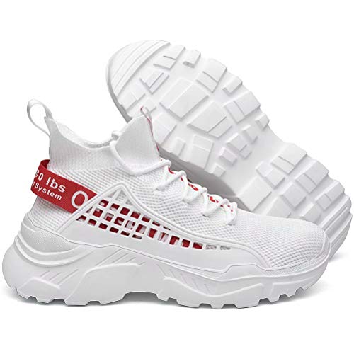 XIDISO Hombre Zapatillas Moda High-Top Sneaker Casuales con Cordones Correr Zapatos Caminar al Aire Libre Entrenadores