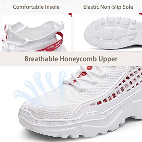XIDISO Hombre Zapatillas Moda High-Top Sneaker Casuales con Cordones Correr Zapatos Caminar al Aire Libre Entrenadores