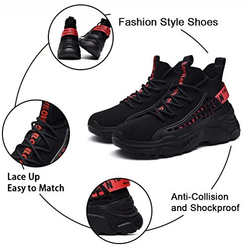 XIDISO Hombre Zapatillas Moda High-Top Sneaker Casuales con Cordones Correr Zapatos Caminar al Aire Libre Entrenadores