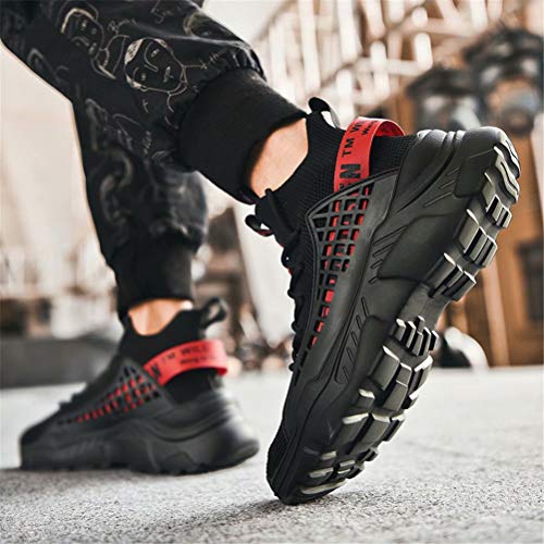 XIDISO Hombre Zapatillas Moda High-Top Sneaker Casuales con Cordones Correr Zapatos Caminar al Aire Libre Entrenadores