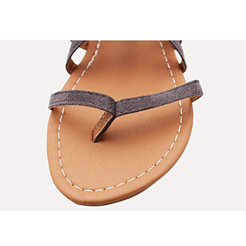 Xiedeai Verano Zapatos Mujer Sandalias Chanclas - Moda Bohemia Romanas Punta Plana Estilo Informal Cómodo Elegante Gladiador Playa Calzado (Los Zapatos Son Más Pequeños)