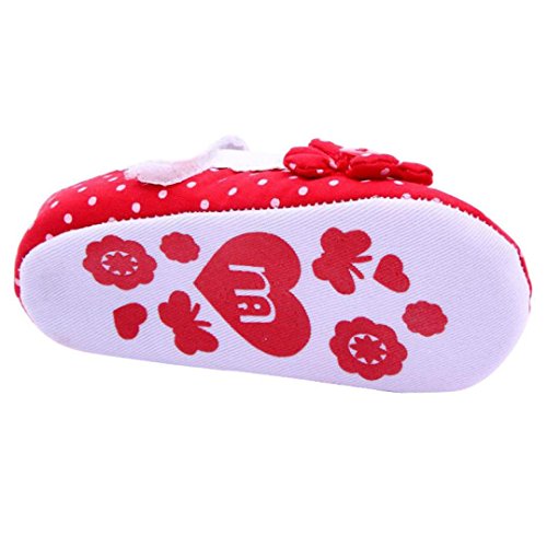 Xinantime Zapatos de bebé, Zapatos de Las Muchachas del Verano Flor Cuero de la PU (S, Rojo)